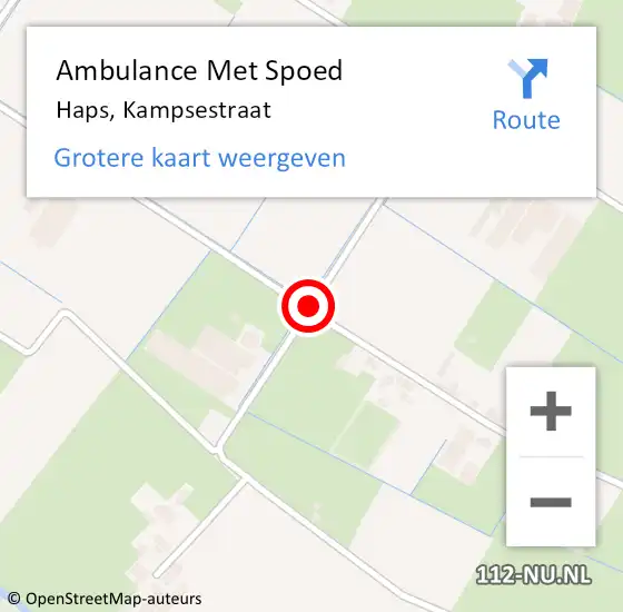 Locatie op kaart van de 112 melding: Ambulance Met Spoed Naar Haps, Kampsestraat op 27 december 2019 11:58