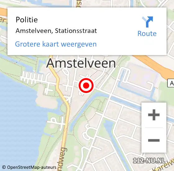 Locatie op kaart van de 112 melding: Politie Amstelveen, Stationsstraat op 24 april 2014 06:11