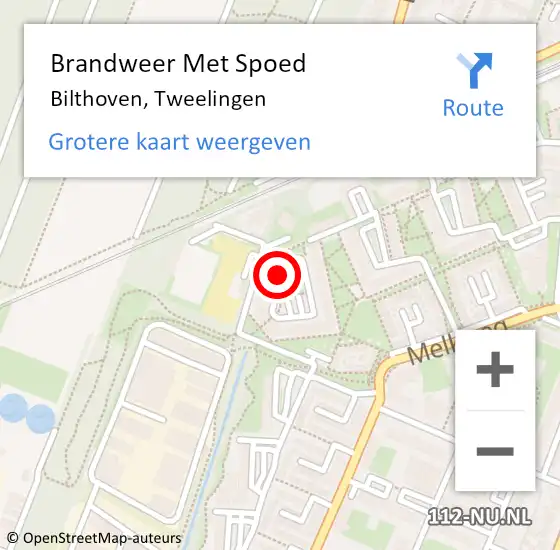 Locatie op kaart van de 112 melding: Brandweer Met Spoed Naar Bilthoven, Tweelingen op 27 december 2019 15:40