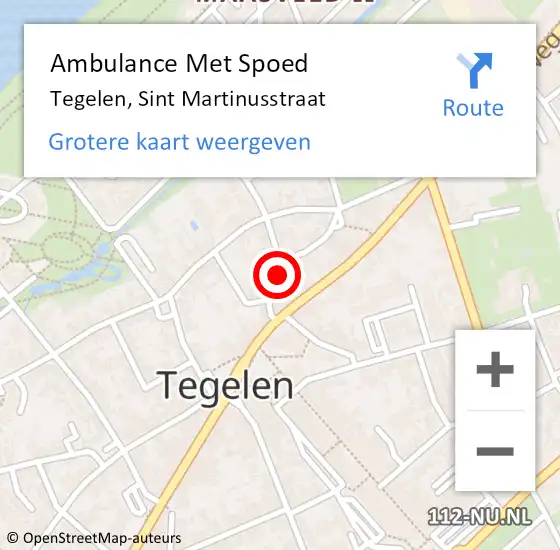 Locatie op kaart van de 112 melding: Ambulance Met Spoed Naar Venlo, Sint Martinusstraat op 27 december 2019 15:41