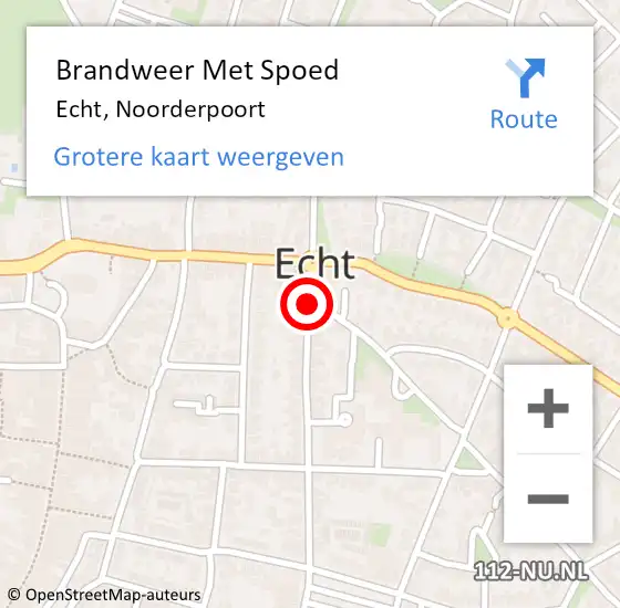 Locatie op kaart van de 112 melding: Brandweer Met Spoed Naar Echt, Noorderpoort op 27 december 2019 16:27