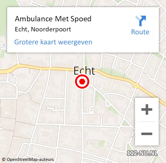 Locatie op kaart van de 112 melding: Ambulance Met Spoed Naar Echt, Noorderpoort op 27 december 2019 16:29