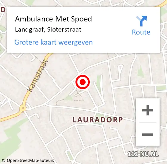 Locatie op kaart van de 112 melding: Ambulance Met Spoed Naar Landgraaf, Sloterstraat op 27 december 2019 16:54