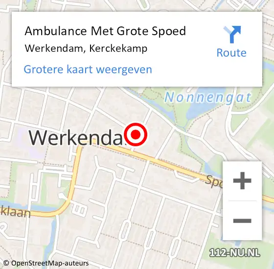 Locatie op kaart van de 112 melding: Ambulance Met Grote Spoed Naar Werkendam, Kerckekamp op 27 december 2019 18:04