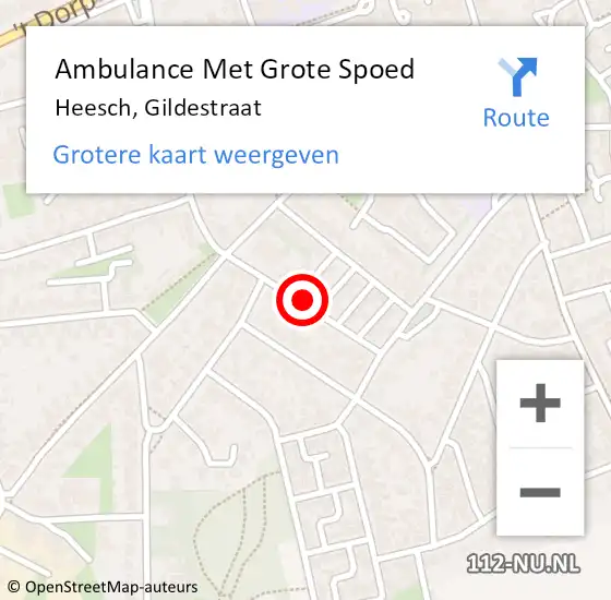 Locatie op kaart van de 112 melding: Ambulance Met Grote Spoed Naar Heesch, Gildestraat op 27 december 2019 18:41