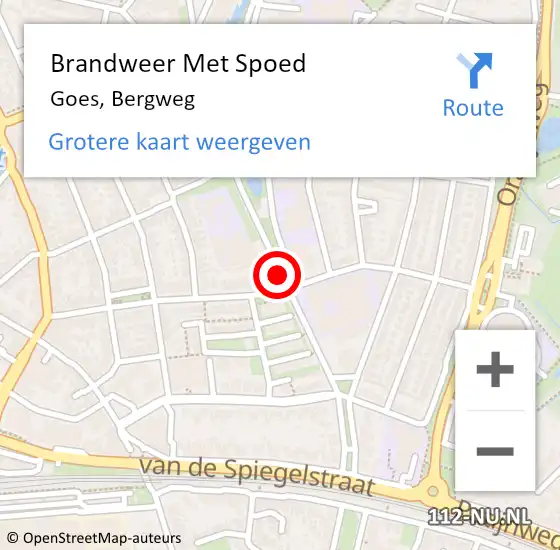 Locatie op kaart van de 112 melding: Brandweer Met Spoed Naar Goes, Bergweg op 27 december 2019 21:38