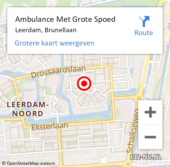 Locatie op kaart van de 112 melding: Ambulance Met Grote Spoed Naar Leerdam, Brunellaan op 27 december 2019 23:29