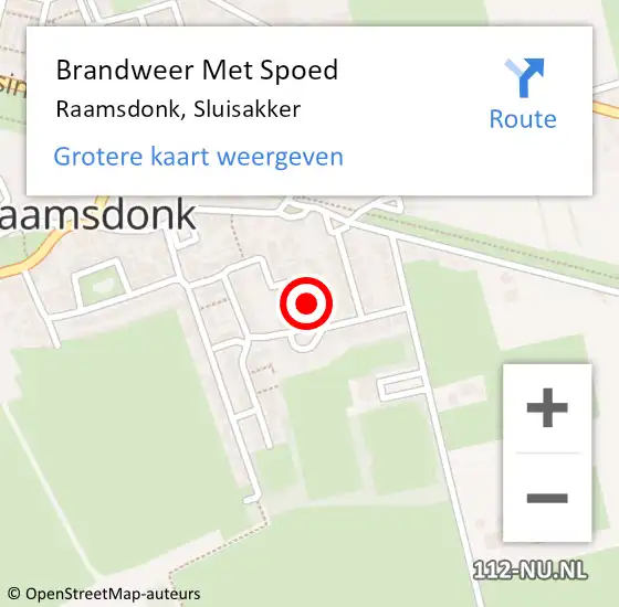 Locatie op kaart van de 112 melding: Brandweer Met Spoed Naar Raamsdonk, Sluisakker op 28 december 2019 03:10