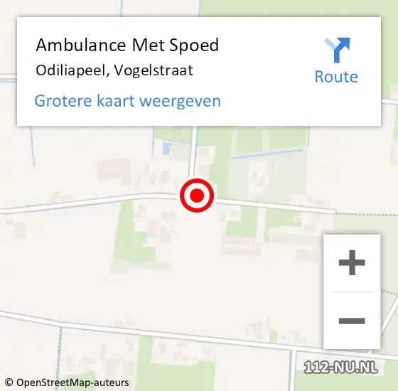 Locatie op kaart van de 112 melding: Ambulance Met Spoed Naar Odiliapeel, Vogelstraat op 28 december 2019 03:31