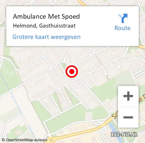 Locatie op kaart van de 112 melding: Ambulance Met Spoed Naar Helmond, Gasthuisstraat op 28 december 2019 09:06