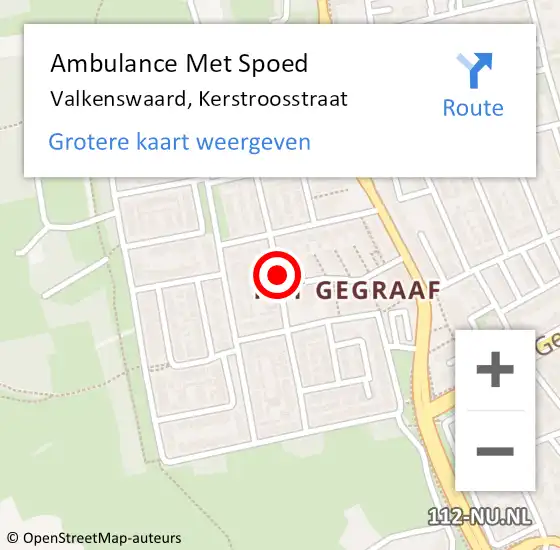 Locatie op kaart van de 112 melding: Ambulance Met Spoed Naar Valkenswaard, Kerstroosstraat op 28 december 2019 10:41