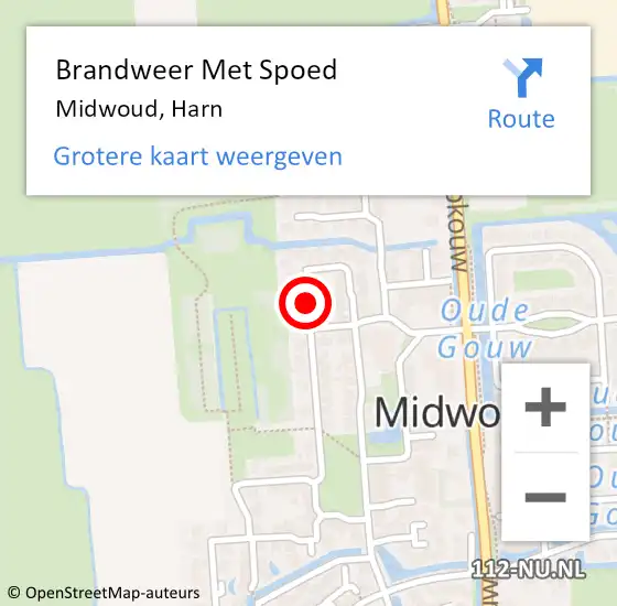 Locatie op kaart van de 112 melding: Brandweer Met Spoed Naar Midwoud, Harn op 28 december 2019 11:45