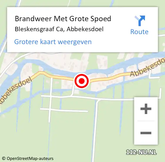 Locatie op kaart van de 112 melding: Brandweer Met Grote Spoed Naar Bleskensgraaf Ca, Abbekesdoel op 28 december 2019 12:18