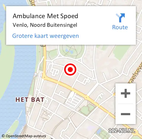 Locatie op kaart van de 112 melding: Ambulance Met Spoed Naar Venlo, Noord Buitensingel op 28 december 2019 13:08