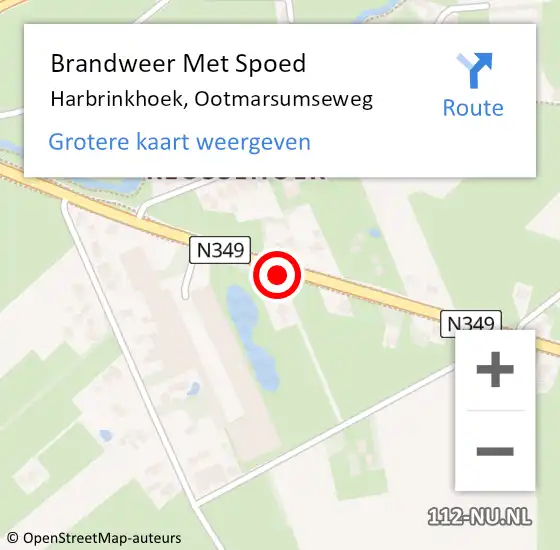 Locatie op kaart van de 112 melding: Brandweer Met Spoed Naar Harbrinkhoek, Ootmarsumseweg op 28 december 2019 13:55