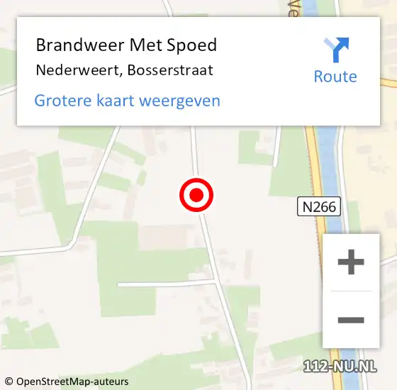 Locatie op kaart van de 112 melding: Brandweer Met Spoed Naar Nederweert, Bosserstraat op 28 december 2019 15:02