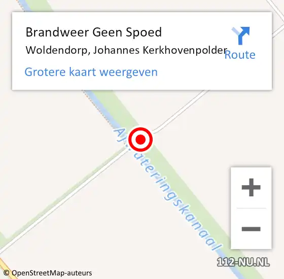 Locatie op kaart van de 112 melding: Brandweer Geen Spoed Naar Woldendorp, Johannes Kerkhovenpolder op 28 december 2019 15:44