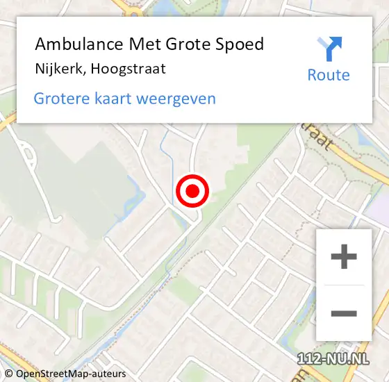 Locatie op kaart van de 112 melding: Ambulance Met Grote Spoed Naar Nijkerk, Hoogstraat op 28 december 2019 16:24