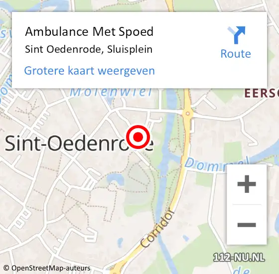 Locatie op kaart van de 112 melding: Ambulance Met Spoed Naar Sint Oedenrode, Sluisplein op 28 december 2019 16:41