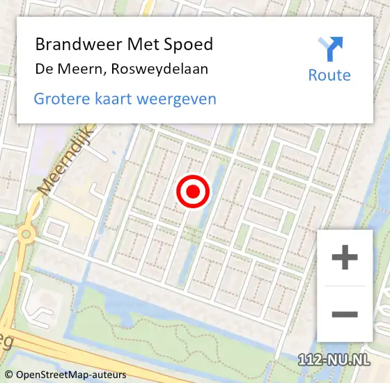 Locatie op kaart van de 112 melding: Brandweer Met Spoed Naar De Meern, Rosweydelaan op 28 december 2019 20:02