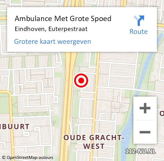 Locatie op kaart van de 112 melding: Ambulance Met Grote Spoed Naar Eindhoven, Euterpestraat op 28 december 2019 20:59