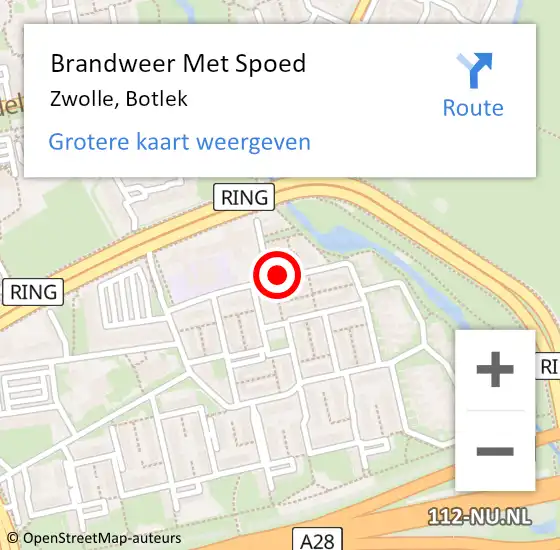 Locatie op kaart van de 112 melding: Brandweer Met Spoed Naar Zwolle, Botlek op 28 december 2019 21:30