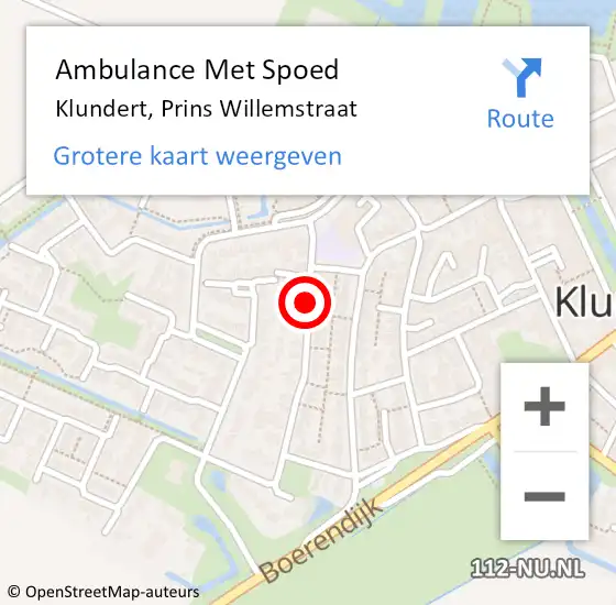 Locatie op kaart van de 112 melding: Ambulance Met Spoed Naar Klundert, Prins Willemstraat op 28 december 2019 22:13