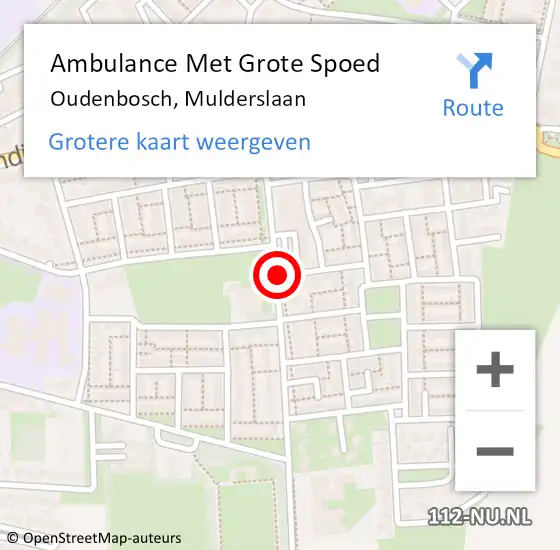 Locatie op kaart van de 112 melding: Ambulance Met Grote Spoed Naar Oudenbosch, Mulderslaan op 28 december 2019 23:17