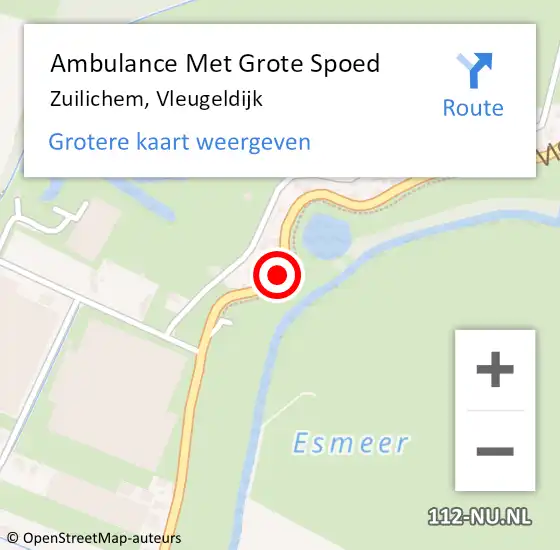 Locatie op kaart van de 112 melding: Ambulance Met Grote Spoed Naar Zuilichem, Vleugeldijk op 29 december 2019 01:07