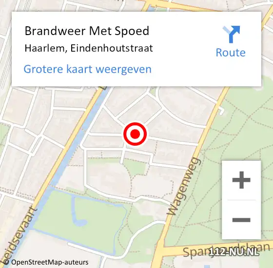 Locatie op kaart van de 112 melding: Brandweer Met Spoed Naar Haarlem, Eindenhoutstraat op 29 december 2019 02:00