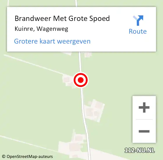 Locatie op kaart van de 112 melding: Brandweer Met Grote Spoed Naar Kuinre, Wagenweg op 29 december 2019 02:19