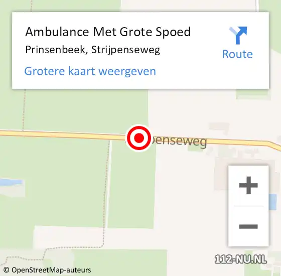 Locatie op kaart van de 112 melding: Ambulance Met Grote Spoed Naar Prinsenbeek, Strijpenseweg op 29 december 2019 04:08