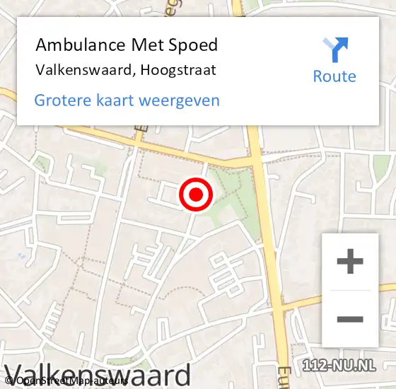 Locatie op kaart van de 112 melding: Ambulance Met Spoed Naar Valkenswaard, Hoogstraat op 29 december 2019 04:27