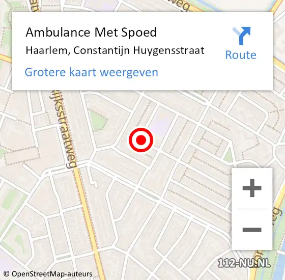 Locatie op kaart van de 112 melding: Ambulance Met Spoed Naar Haarlem, Constantijn Huygensstraat op 29 december 2019 04:53