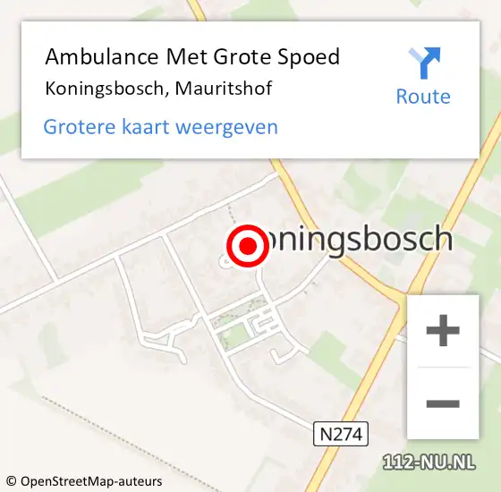 Locatie op kaart van de 112 melding: Ambulance Met Grote Spoed Naar Koningsbosch, Mauritshof op 29 december 2019 07:54