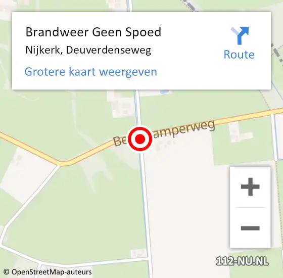 Locatie op kaart van de 112 melding: Brandweer Geen Spoed Naar Nijkerk, Deuverdenseweg op 29 december 2019 08:02