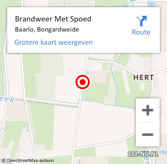 Locatie op kaart van de 112 melding: Brandweer Met Spoed Naar Baarlo, Bongardweide op 29 december 2019 09:37