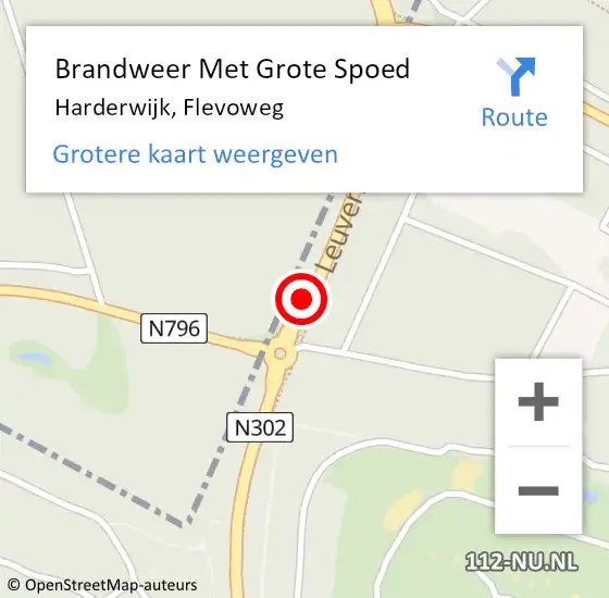 Locatie op kaart van de 112 melding: Brandweer Met Grote Spoed Naar Harderwijk, Flevoweg op 29 december 2019 15:13