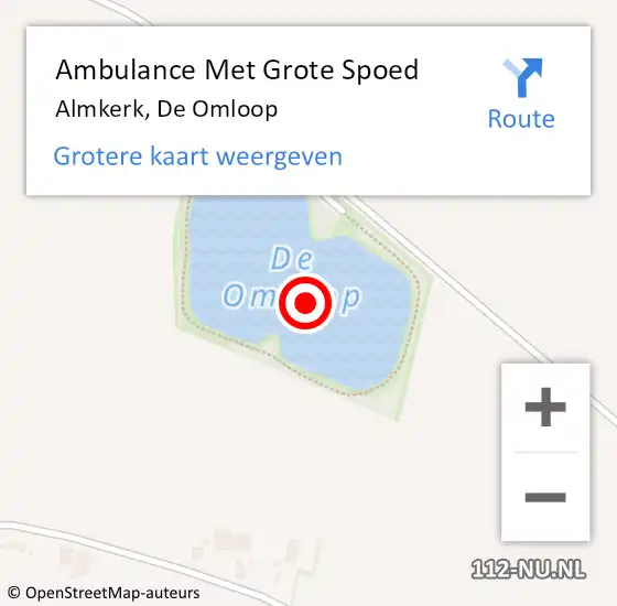 Locatie op kaart van de 112 melding: Ambulance Met Grote Spoed Naar Almkerk, De Omloop op 29 december 2019 15:43