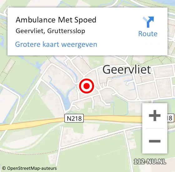 Locatie op kaart van de 112 melding: Ambulance Met Spoed Naar Geervliet, Gruttersslop op 29 december 2019 15:56