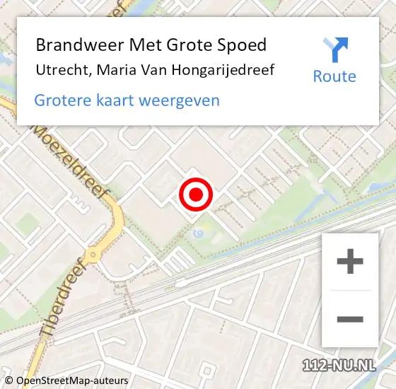 Locatie op kaart van de 112 melding: Brandweer Met Grote Spoed Naar Utrecht, Maria Van Hongarijedreef op 29 december 2019 18:05