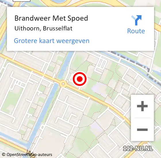 Locatie op kaart van de 112 melding: Brandweer Met Spoed Naar Uithoorn, Brusselflat op 29 december 2019 19:04