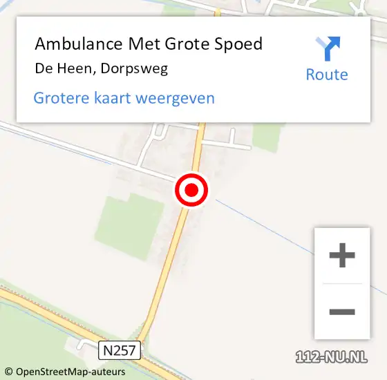 Locatie op kaart van de 112 melding: Ambulance Met Grote Spoed Naar De Heen, Dorpsweg op 29 december 2019 20:41