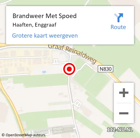 Locatie op kaart van de 112 melding: Brandweer Met Spoed Naar Haaften, Enggraaf op 29 december 2019 21:29