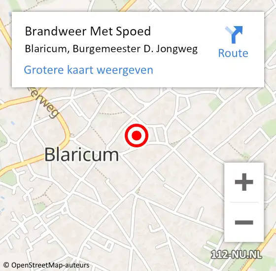 Locatie op kaart van de 112 melding: Brandweer Met Spoed Naar Blaricum, Burgemeester D. Jongweg op 29 december 2019 22:36