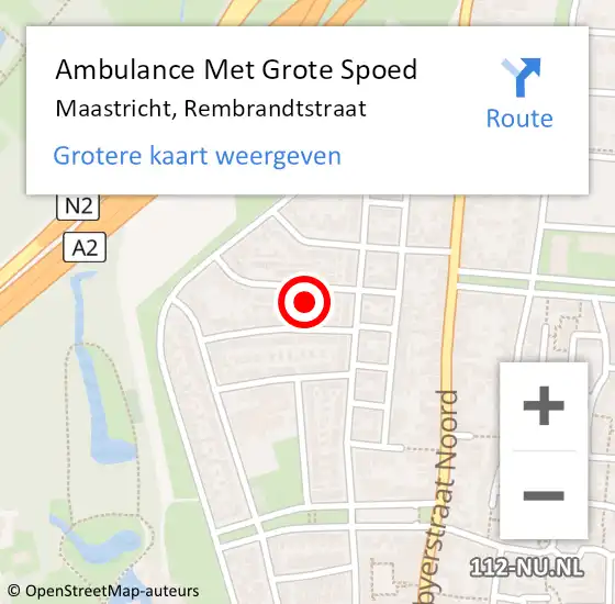 Locatie op kaart van de 112 melding: Ambulance Met Grote Spoed Naar Maastricht, Rembrandtstraat op 24 april 2014 10:14