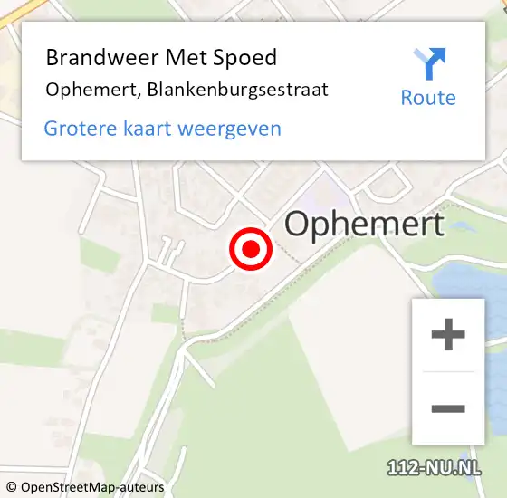 Locatie op kaart van de 112 melding: Brandweer Met Spoed Naar Ophemert, Blankenburgsestraat op 29 december 2019 23:49