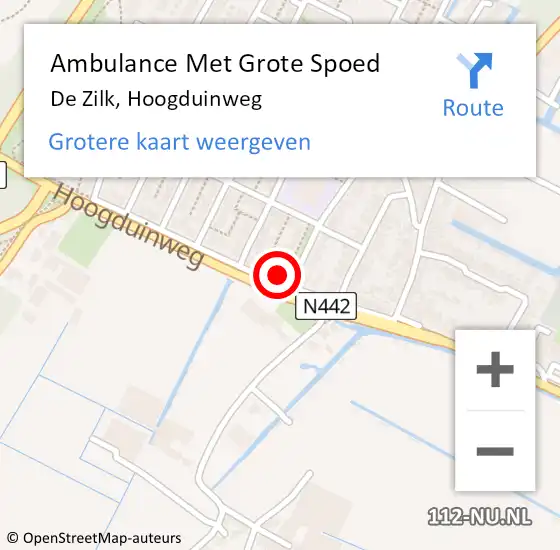 Locatie op kaart van de 112 melding: Ambulance Met Grote Spoed Naar De Zilk, Hoogduinweg op 24 april 2014 10:15