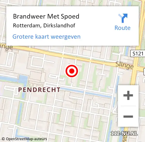 Locatie op kaart van de 112 melding: Brandweer Met Spoed Naar Rotterdam, Dirkslandhof op 30 december 2019 00:42