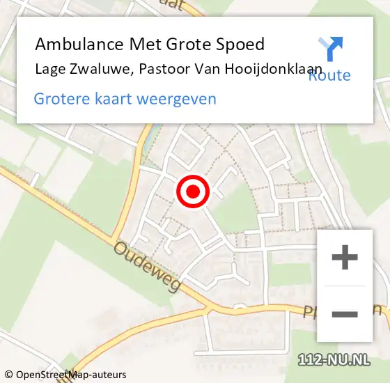 Locatie op kaart van de 112 melding: Ambulance Met Grote Spoed Naar Lage Zwaluwe, Pastoor Van Hooijdonklaan op 30 december 2019 00:53